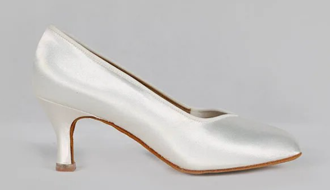 Style 106 White Satin Classic Strapless Ballroom Shoe